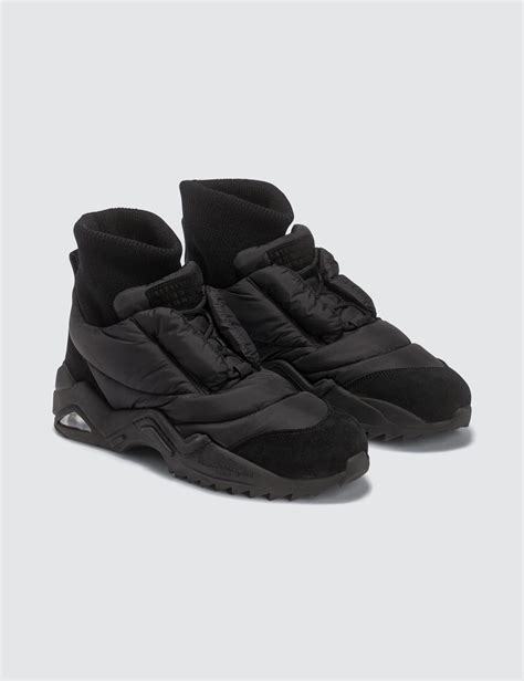 Maison Margiela - Padded Hi-Top Cuff Sneakers | HBX | Sneakers, All black sneakers, Sneakers black