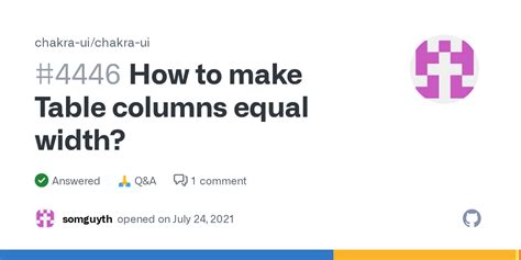 How To Make Table Columns Equal Width Chakra Ui Chakra Ui