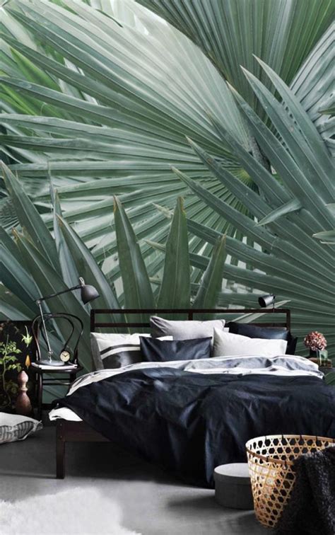 3d Custom Luxury Tropical Foliage Abstract Vinyl Wallpaper Exclusive