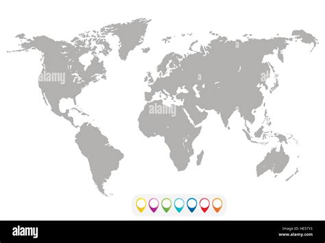 Blank Grey Similar World Map Isolated On White Background Best Popular