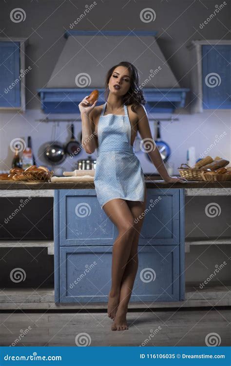The Girl In The Kitchen In The Style Of Provence Stock Image Image Of