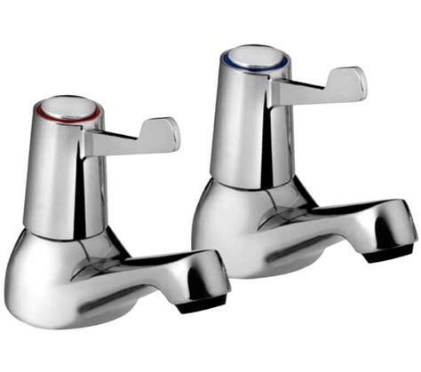Bristan Lever Deck Mounted Pair Of Chrome Basin Tap