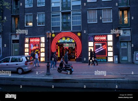 Sex Palace Peep Shows In The Red Light District Of Amsterdam Old City Stock Photo Alamy