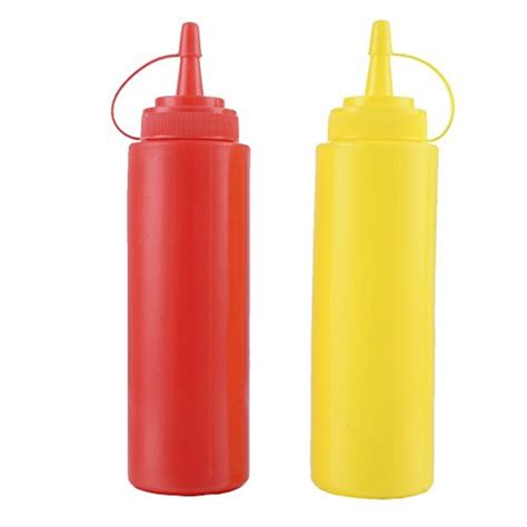 Lembeauty Set Of 2 Plastic Squeeze Sauce Bottles Seasoning Container