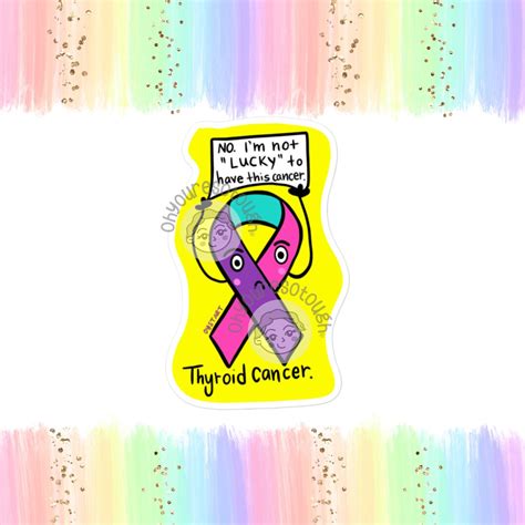 thyroid cancer ribbon sticker thyroid cancer sticker thyroid cancer survivor thyroid cancer