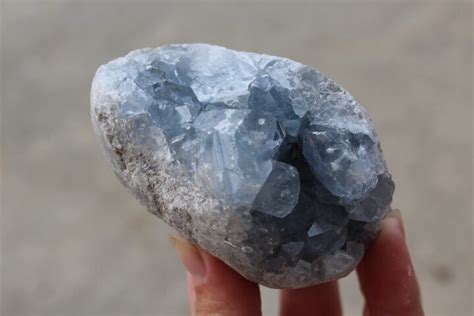 538g Natural Crystal Sparkling Blue Calcite Geode Mineral Specimen In
