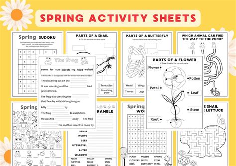 Spring Printable Spring Activity Pack Spring Coloring Parts Of A