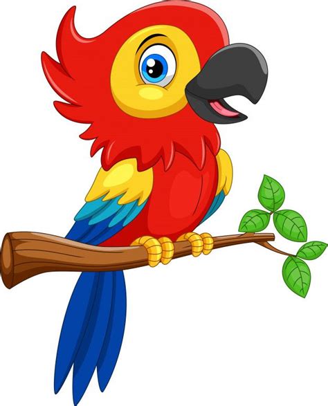 Premium Vector Funny Red Parrot Cartoon Parrot Cartoon Cartoon