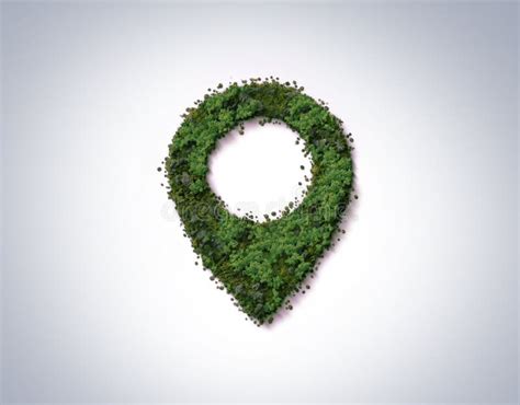 Green Location Symbol Of Pin A Green Forest Shape On Location Pin
