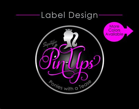 Custom Product Label Logo Design With Silhouette Silver And Hot Pink