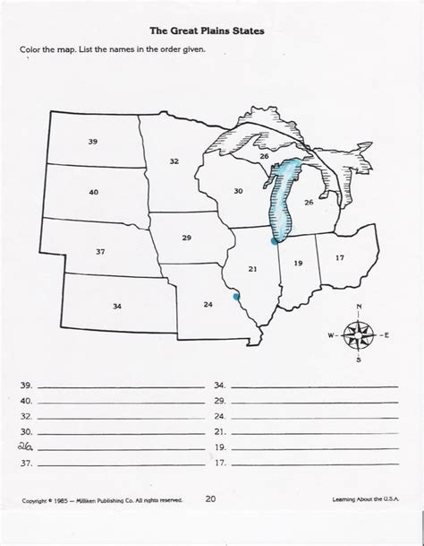 Blank Midwest Region States And Capitals Map