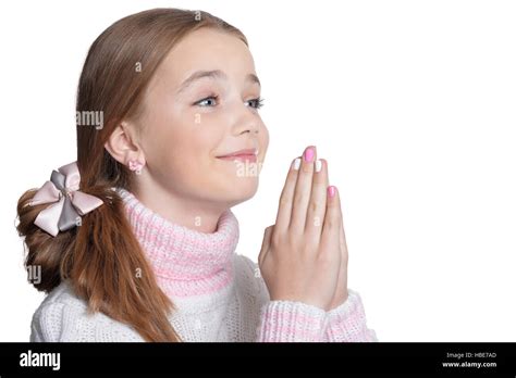 Little Girl Praying Stock Photo Alamy