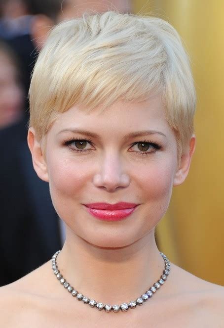 Michelle Williams Short Haircut Sweet Subtly Styled Pixie Cut