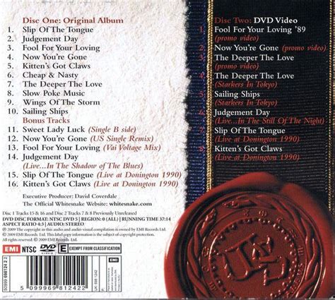 Whitesnake Slip Of The Tongue 20th Anniversary Edition 1989