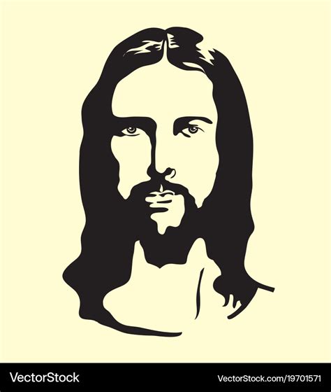 Jesus Christ Face Silhouette Royalty Free Vector Image