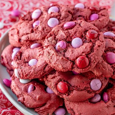 Red Velvet M M Cake Mix Cookies