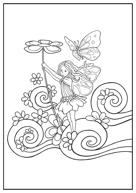Pretty Fairies Coloring Pages