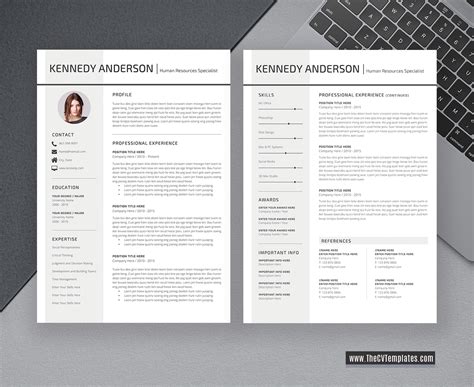 Modern Cv Template For Ms Word Curriculum Vitae Professional Resume