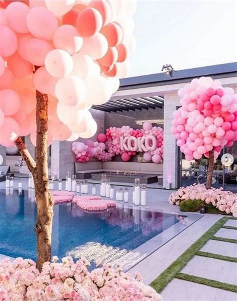 Inside Khloe Kardashians Lavish Birthday Party With Balloon Trees And Personalised Face Masks