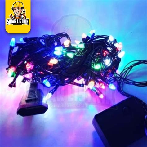 Selotip bening ukuran kecil (jika diperlukan). Lampu LED Emico Lancip 10 Meter Hias Natal Warna Tumblr 100 lampu