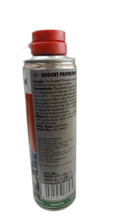 Wurth Rodent Protection Spray Packaging Size 250 Gm At Best Price In