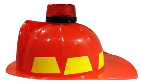 Fireman Plastic Helmet Light Up Firefighter Hat With Siren Costume