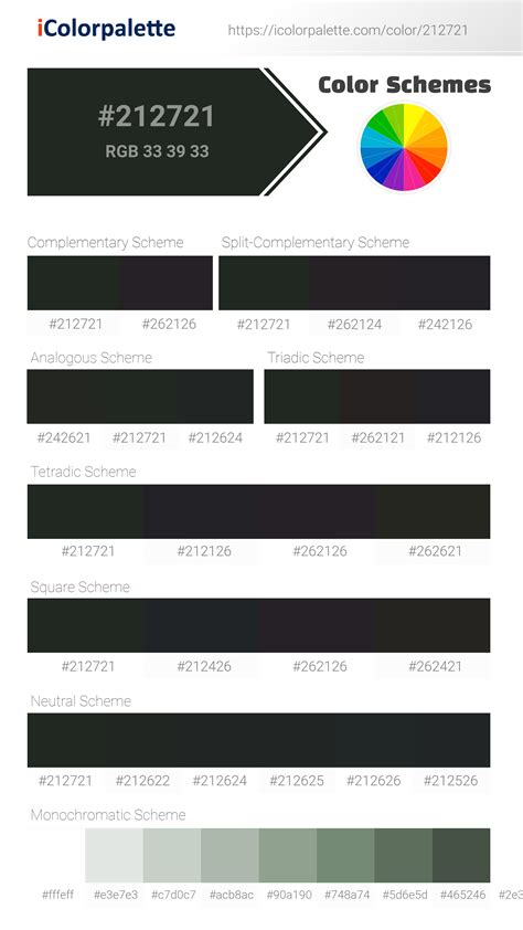 Pantone Black 3 C Color Hex Color Code 212721 Information Hsl