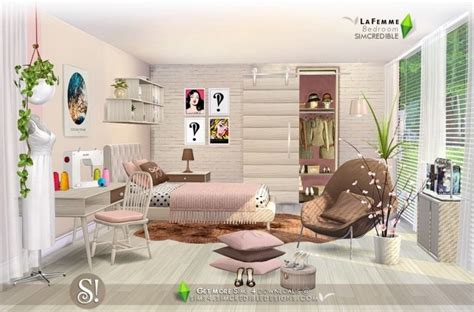 Lafemme Bedroom First Part At Simcredible Designs 4 Sims 4 Updates