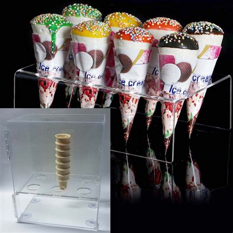 Intsupermai Acrylic Ice Cream Cone Display Case Cabinet Square Showcase Holes Picture Of