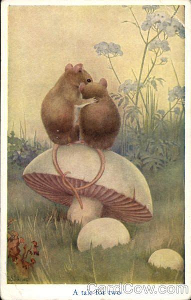 A Tale For Two Mice Sitting On Mushroom Mouse Illustration