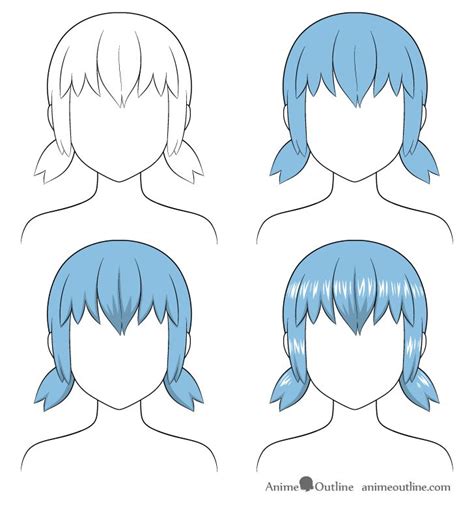 How To Shade Anime Hair Step By Step Animeoutline Chibi Girl