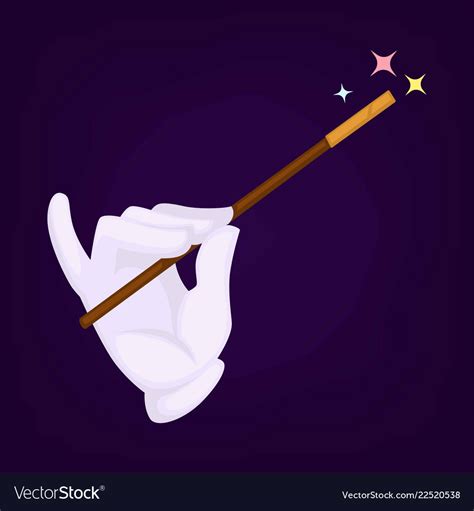 Magicians Hand Wearing Gloves With Wand And Star Vector Image