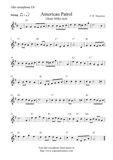 Free Printable Alto Saxophone Sheet Music Free Printable