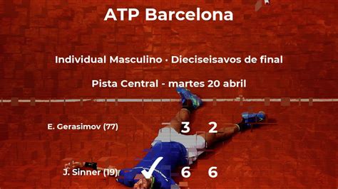 Resultados De Tenis En Directo Partido Jannik Sinner Egor Gerasimov En Atp Barcelona