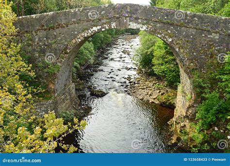 Old Stone Bridge On The General Wades Military Road Scotland Stock