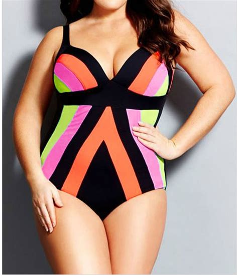 2016 New Plus Sized Design Look Slimmer Women Bikini Swimsuit Fat Girl