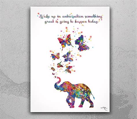 Elephant And Butterfly Motivational Quote Watercolor Print Etsy