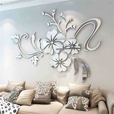 Big Labels Small Prices Reflective Mirror Mosaic Square Decorative Wall Stickers Self Adhesive C