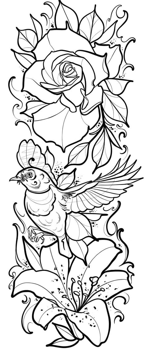 Coloring Pages Tattoo Printable Adult Tattoos Colouring Star Color