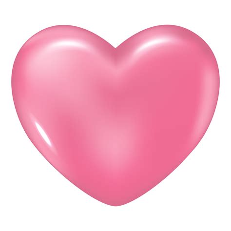 Pink Realistic Heart Isolate On Transparente Background Symbol Love