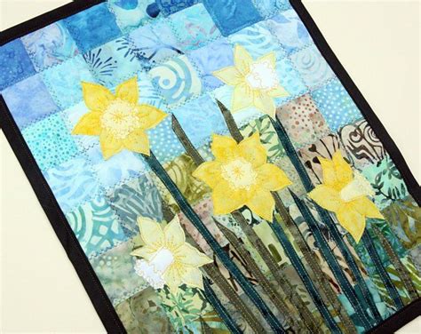 Batik Daisy Quilted Wall Hanging Art Quilt Pattern Or Kit By