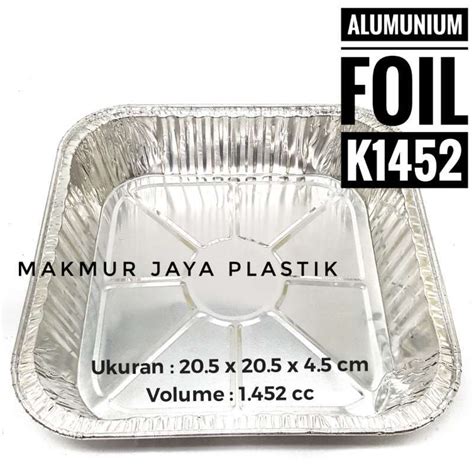 Jual Alumunium Foil Cup Kotak K1452 Kemasan Makanan Foil Tray Kotak