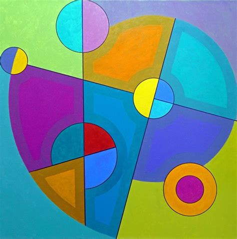 Minimalist Geometric Abstract Study Painting By Stephen Conroy