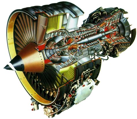 CFM56 Turbofan Aircraft Engine Cutaway Drawing In High Quality