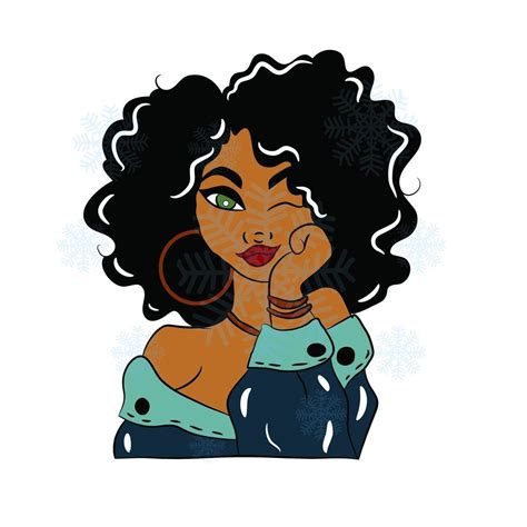 For Cricut Sublimation Png For Silhouette Curly Hair Svg Afro Girl Svg Black Woman Afro Woman