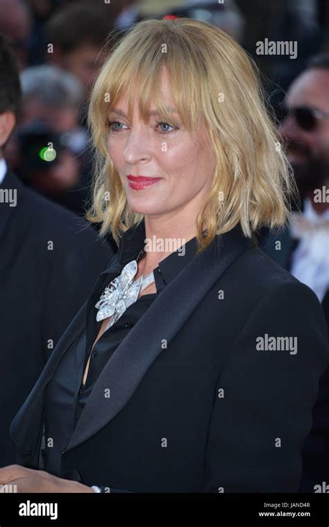 Uma Thurman Arriving On The Red Carpet For The Film Based On A True