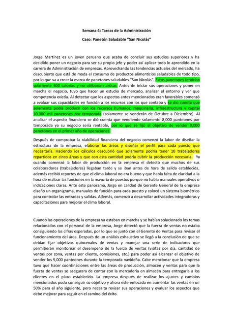 Actividad Calificada Semana 4ofi Semana 4 Tareas De La