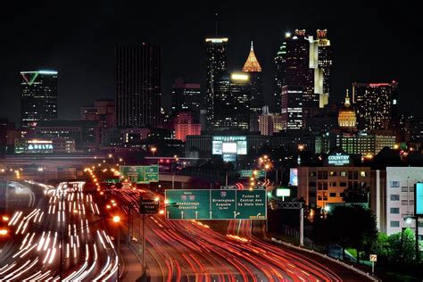 Black And White And Color Atlanta Skyline Photograph By Frozen In Time