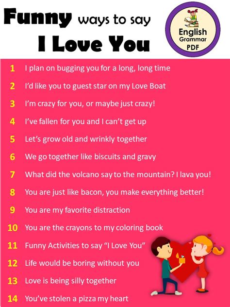 158 Best Romantic Ways To Say I Love You Pdf Cute Funny Ways English Grammar Pdf