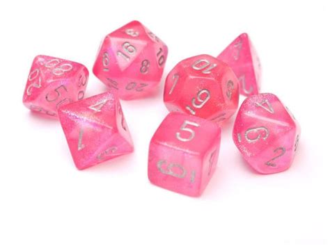 Chessex Signature Polyhedral Dice Set Borealis Pinksilver At Mighty